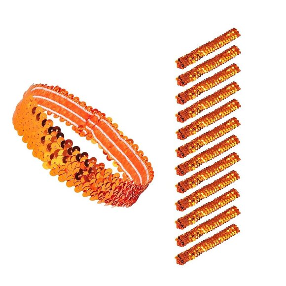 Orange Sequins Headbands Women Orange Headbands for Women Girls Disco Accessorie - Picture 1 of 7